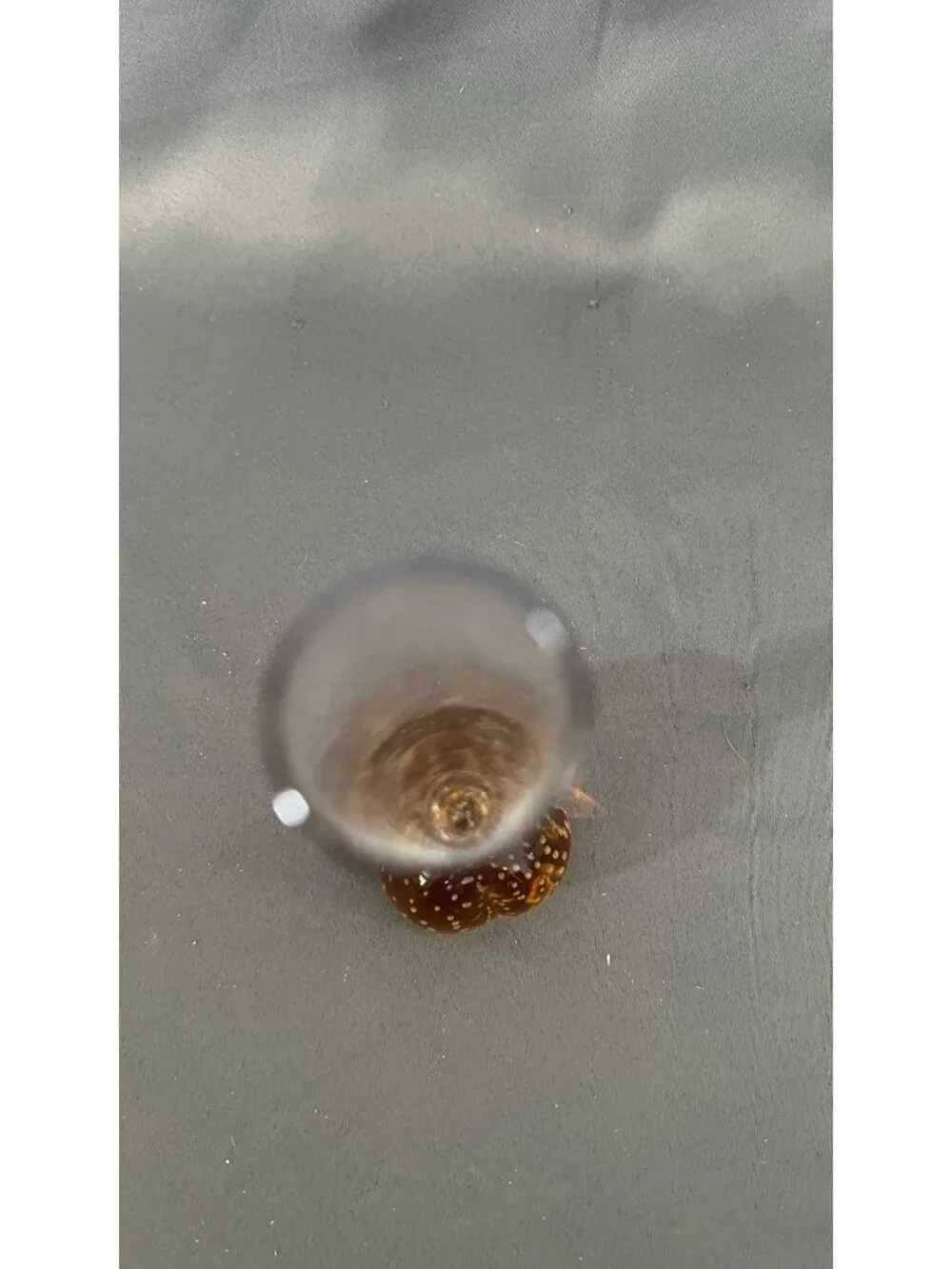 Amber Bubble Base Clear Blown Glass Bud Vase Elegant Handcrafted